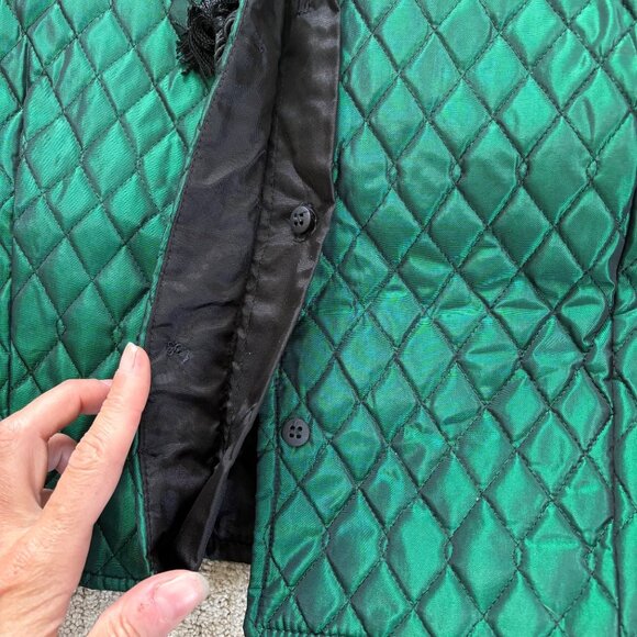 Vintage Nicole Summers Emerald Green Quilted Cropped Jacket Made in USA - Picture 7 of 9
